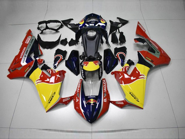 Azul Amarillo Rojo Red Bull Carenado Moto CBR 1000 RR 17-23 Azul Amarillo Rojo Red Bull Carenado Moto CBR 1000 RR 17-23