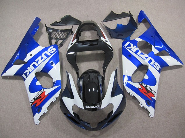 Azul Blanco Calcomanía Kit Completo Carenado Moto GSXR 1000 K1 00-02 Azul Blanco Calcomanía Kit Completo Carenado Moto GSXR 1000 K1 00-02