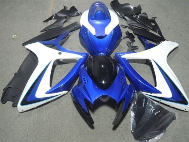 Azul Blanco Negro Carenado Moto GSXR 600 K6 06-07