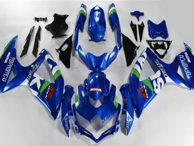 Azul Blanco Verde Carenado Moto GSXR 600 / 750 K8 08-10