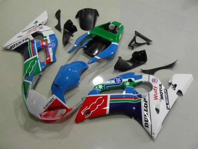 Azul Blanco Verde Rojo Wudy Motul Dunlop Carenado Moto R6 98-02 Azul Blanco Verde Rojo Wudy Motul Dunlop Carenado Moto R6 98-02