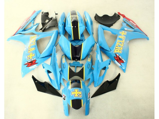 Azul Negro ABS Moto Plástico GSXR 600 / 750 K6 06-07 Azul Negro ABS Moto Plástico GSXR 600 / 750 K6 06-07