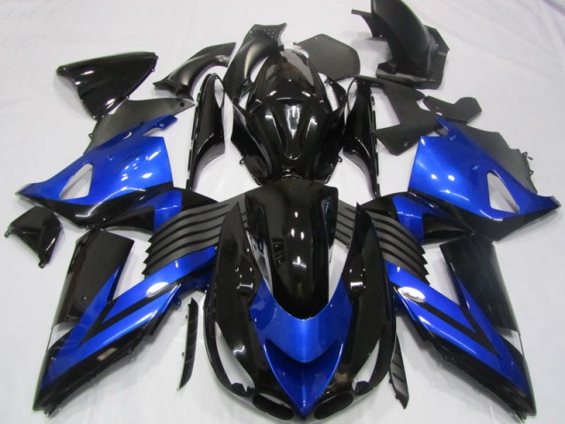 Azul Negro Carenado Moto ZX14R ZZR 1400 06-11 Azul Negro Carenado Moto ZX14R ZZR 1400 06-11