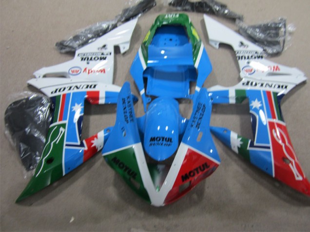 Azul Rojo Verde Motul Plástica Moto CBR 1000 RR 04-05 Azul Rojo Verde Motul Plástica Moto CBR 1000 RR 04-05