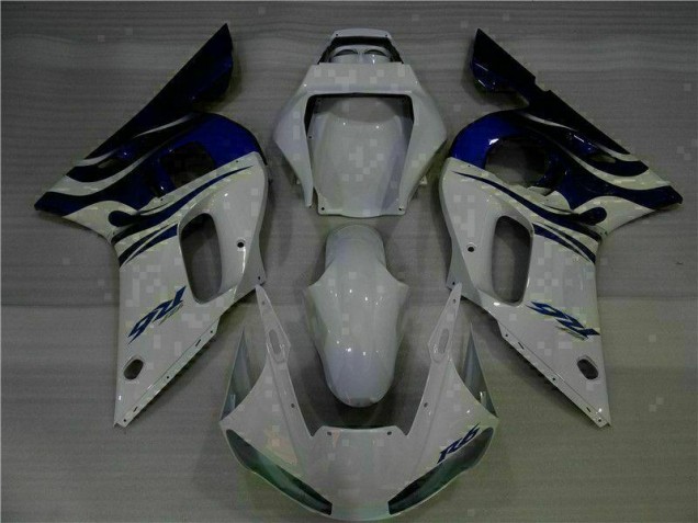 Blanco Azul ABS Moto Plástico R6 98-02 Blanco Azul ABS Moto Plástico R6 98-02