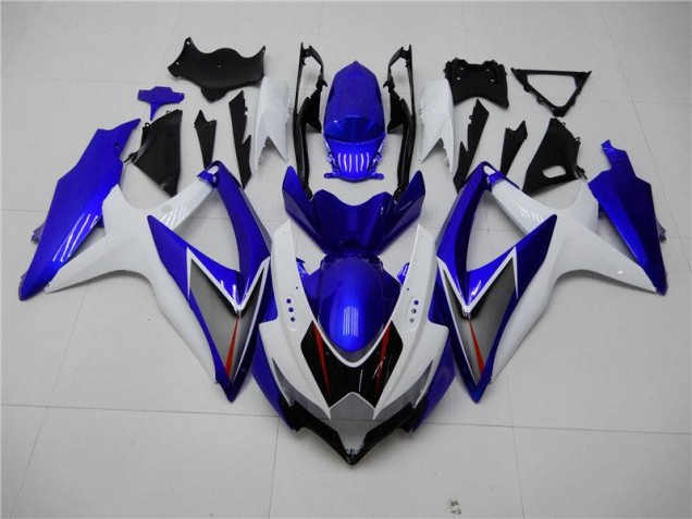 Blanco Azul Kit Completo Carenado Moto GSXR 600 / 750 K8 08-10 Blanco Azul Kit Completo Carenado Moto GSXR 600 / 750 K8 08-10