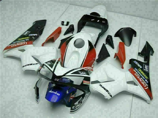 Blanco Azul Kits Completo Carenado Moto CBR 600 RR 03-04 Blanco Azul Kits Completo Carenado Moto CBR 600 RR 03-04