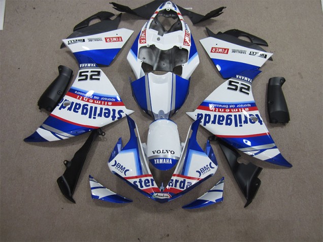 Blanco Azul Volvo Sterilgarda 25 Carenado Moto R1 12-14 Blanco Azul Volvo Sterilgarda 25 Carenado Moto R1 12-14