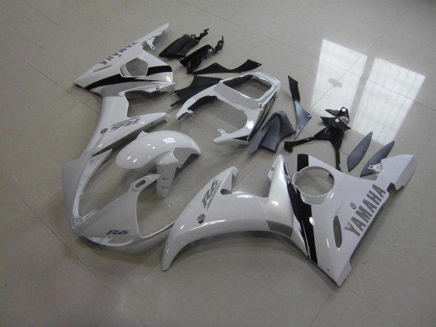 Blanco & Gris Calcomanías Carenado Moto R6 03-05