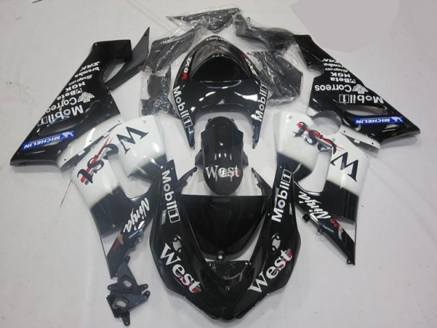 Blanco Negro Kit Carenado Moto ZX6R 05-06 Blanco Negro Kit Carenado Moto ZX6R 05-06