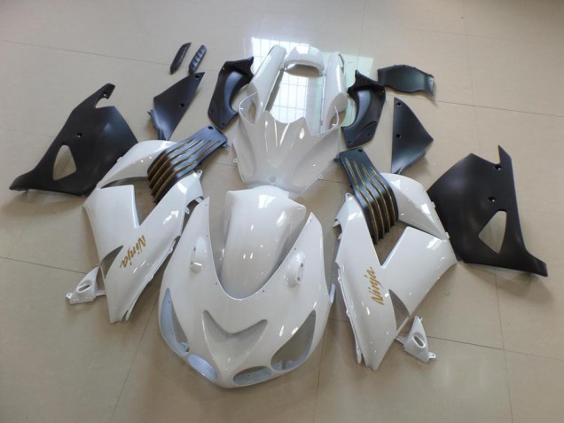 Blanco & Negro Mate Carenado Moto ZX14R ZZR 1400 06-11 Blanco & Negro Mate Carenado Moto ZX14R ZZR 1400 06-11