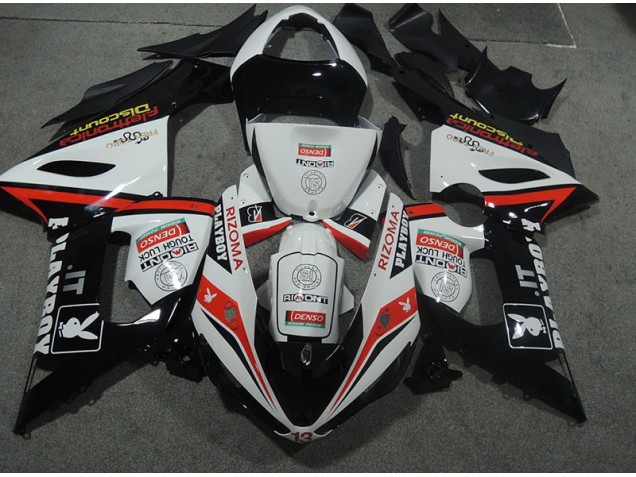 Blanco Negro Rizoma Playboy Plástico Moto ZX6R 05-06 Blanco Negro Rizoma Playboy Plástico Moto ZX6R 05-06