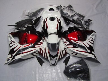 Blanco Negro Rojo Llama Carenado Moto CBR 600 RR 09-12