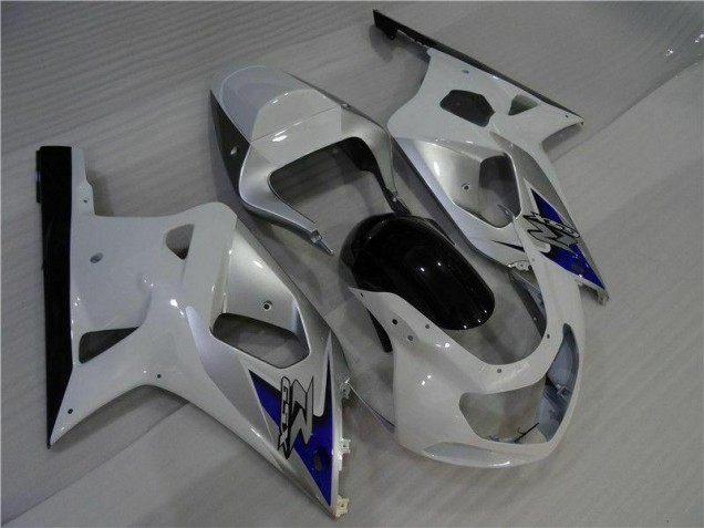 Blanco Plata Carenado Moto GSXR 600 / 750 K1 K2 K3 01-03 Blanco Plata Carenado Moto GSXR 600 / 750 K1 K2 K3 01-03