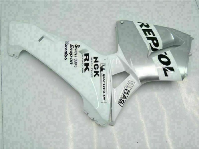 Blanco Plata Repsol Carenado Moto CBR 600 RR 03-04 Blanco Plata Repsol Carenado Moto CBR 600 RR 03-04