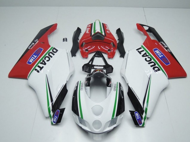 Blanco Rojo Enel Carenado Moto Ducati 749 999 05-06 Blanco Rojo Enel Carenado Moto Ducati 749 999 05-06