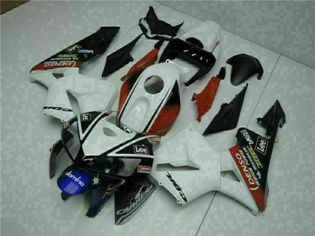 Blanco Rojo Negro Lee Carenado Moto CBR 600 RR 05-06 Blanco Rojo Negro Lee Carenado Moto CBR 600 RR 05-06