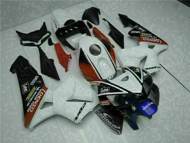 Blanco Rojo Negro Lee Carenado Moto CBR 600 RR 05-06 Blanco Rojo Negro Lee Carenado Moto CBR 600 RR 05-06