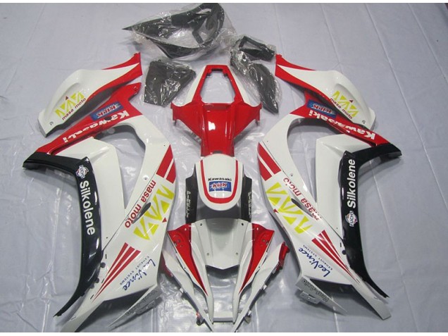 Blanco Rojo Silkolene Carenado Moto ZX10R 11-15 Blanco Rojo Silkolene Carenado Moto ZX10R 11-15