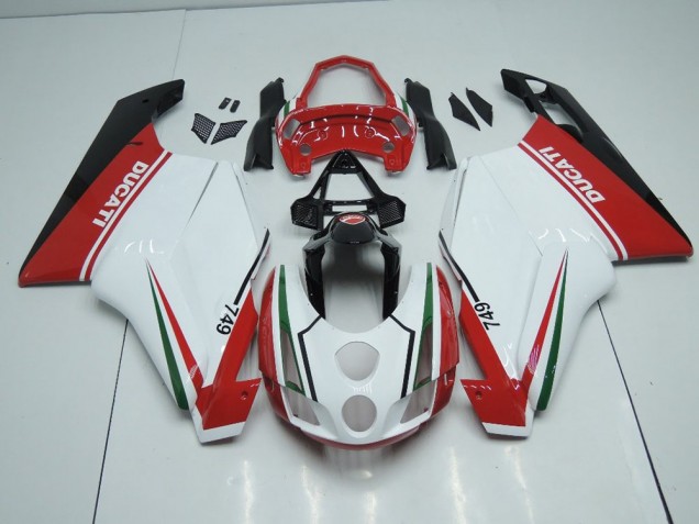 Blanco Rojo con Cola Open Carenado Moto Ducati 749 999 03-04 Blanco Rojo con Cola Open Carenado Moto Ducati 749 999 03-04