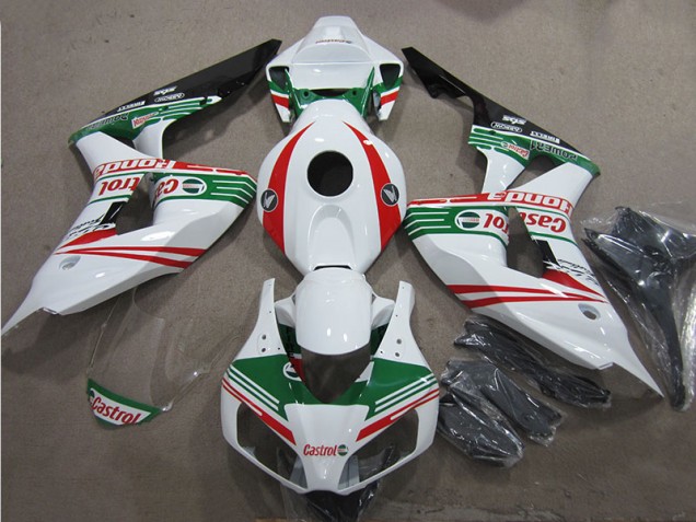 Blanco Verde Rojo Castrol Carenado Moto CBR 1000 RR 06-07 Blanco Verde Rojo Castrol Carenado Moto CBR 1000 RR 06-07