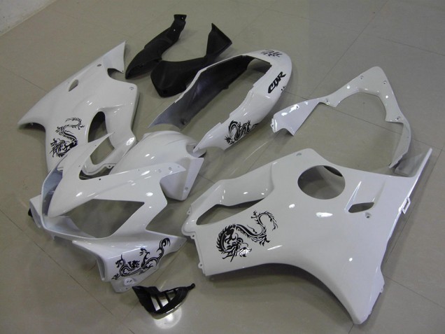 Blanco con Negro Dragon Carenado Moto CBR 600 F4i 04-07 Blanco con Negro Dragon Carenado Moto CBR 600 F4i 04-07
