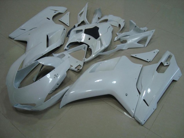 Brillante Blanco Carenado Moto Ducati 848 1098 1198 07-14 Brillante Blanco Carenado Moto Ducati 848 1098 1198 07-14