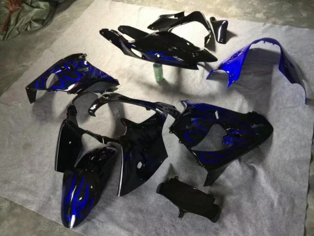 Brillante Negro Azul Llama Carenado Moto ZX9R 00-01 Brillante Negro Azul Llama Carenado Moto ZX9R 00-01