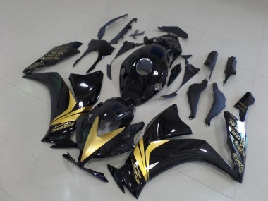 Brillante Negro Oro Pegatinas Carenado Moto CBR 1000 RR 12-16