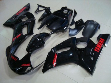 Brillante Negro Rojo Calcomanías Kits Completo Carenado Moto R6 98-02