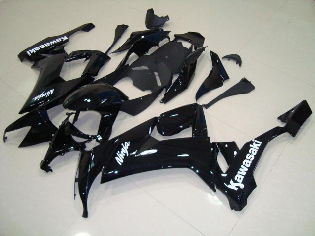 Brillante Negro con Blanco Pegatinas Carenado Moto ZX10R 08-10 Brillante Negro con Blanco Pegatinas Carenado Moto ZX10R 08-10