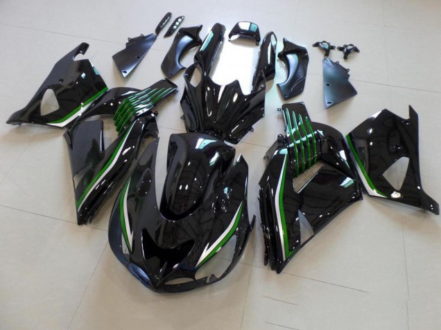 Brillante Negro con Verde Line Carenado Moto ZX14R ZZR 1400 06-11 Brillante Negro con Verde Line Carenado Moto ZX14R ZZR 1400 06-11