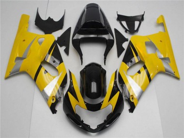 Online Amarillo Plata Negro Brillante Carenado Moto Suzuki GSXR 600/750 2001-2003