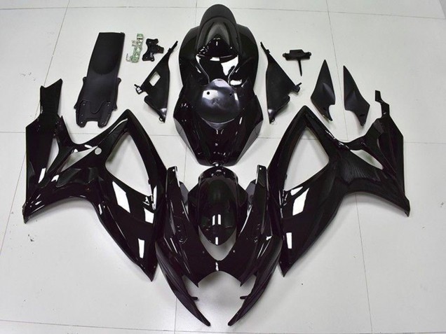 Online Negro Brillante Carenados Moto Suzuki GSXR 600/750 2006-2007