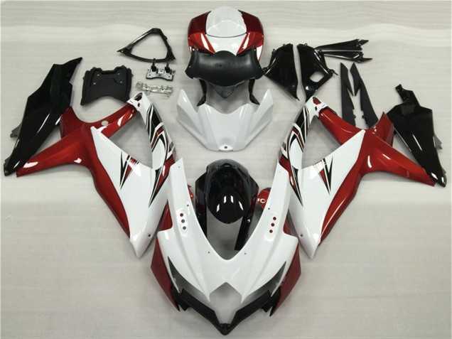 Online Blanco Rojo Negro Brillante Carenado Moto Suzuki GSXR 600/750 2008-2010