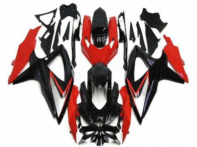 Online Rojo Negro Brillante Raya Carenado Moto Suzuki GSXR 600/750 2008-2010