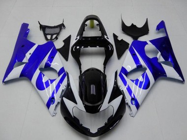Online Blanco Azul Negro Brillante Carenados Moto Suzuki GSXR 1000 2000-2002
