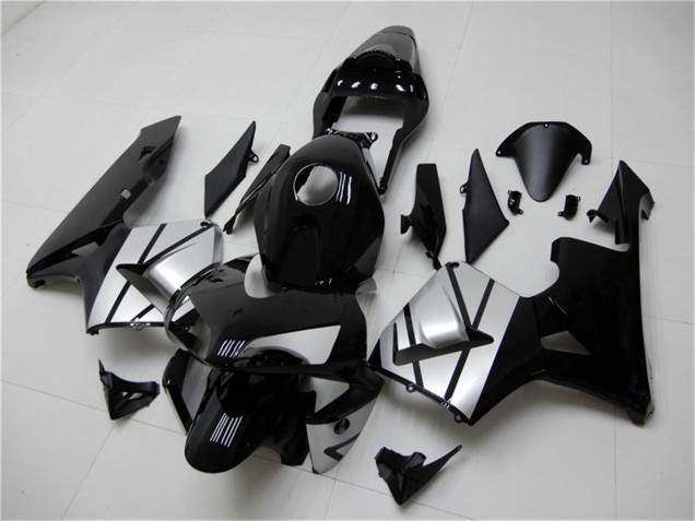 Online Plata Negro Brillante Raya Carenado Moto Honda CBR600RR 2003-2004