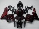 Online Negro Brillante Rojo Llama Kits Carenados Moto Honda CBR600RR 2005-2006
