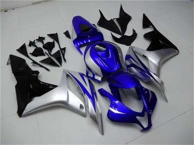 Online Plata Azul Negro Brillante OEM Estilo Carenado Moto Honda CBR600RR 2007-2008