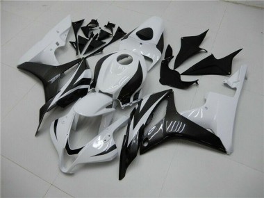 Online Blanco Negro Brillante Carenados Moto Honda CBR600RR 2007-2008