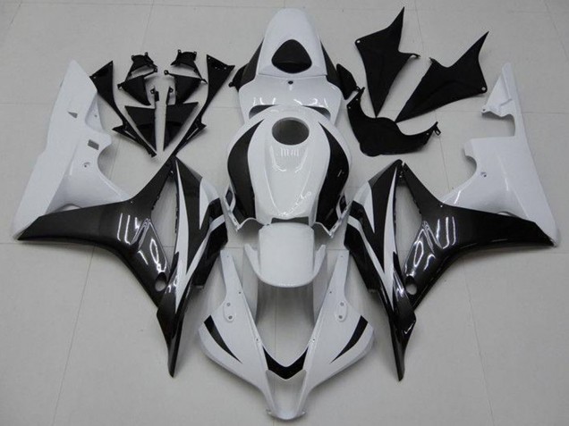 Online Blanco Negro Brillante Carenados Moto Honda CBR600RR 2007-2008
