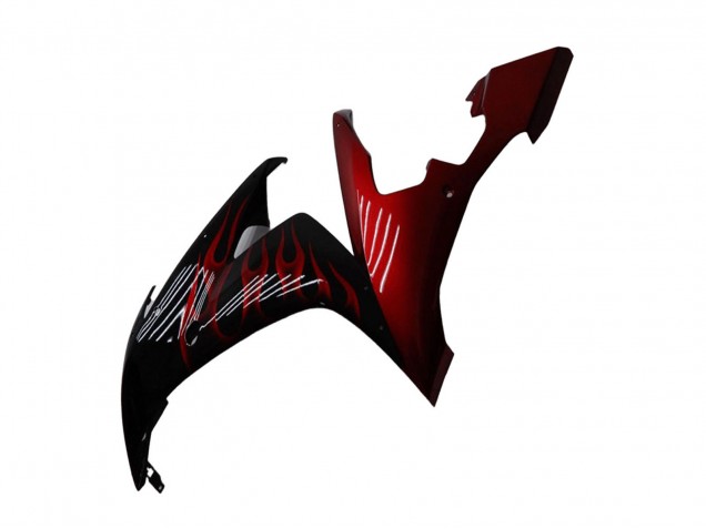 Online Negro Brillante Rojo Llama Carenado Moto Yamaha YZF R1 2004-2006