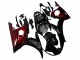 Online Negro Brillante Rojo Kits Carenados Moto Yamaha YZF R6 2003-2004