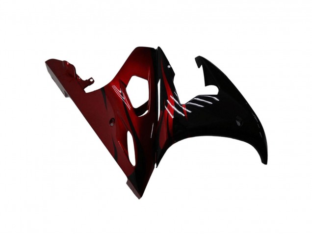 Online Negro Brillante Rojo Kits Carenados Moto Yamaha YZF R6 2003-2004