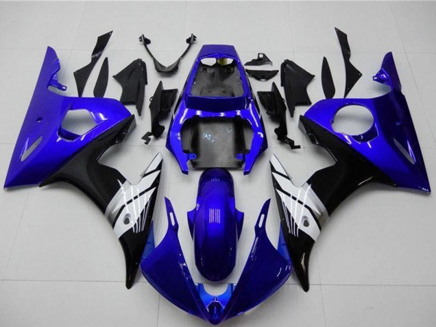Online Azul Blanco Negro Brillante Carenado Moto Yamaha YZF R6 2003-2004