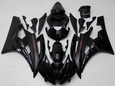 Online Negro Brillante Negro Mate Kits Carenados Moto Yamaha YZF R6 2006-2007