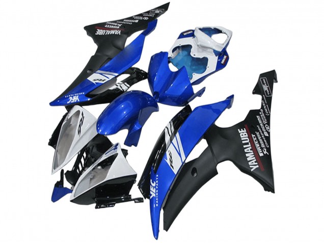 Online Blanco Azul Negro Mate Yamalube Carenado Moto Yamaha YZF R6 2008-2016