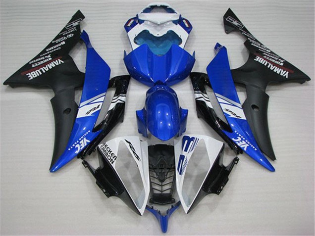 Online Blanco Azul Negro Mate Yamalube Carenado Moto Yamaha YZF R6 2008-2016