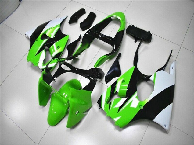 Online Verde Blanco Negro Kits Carenados Moto Kawasaki ZX6R 2000-2002